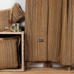 Ριχτάρι Olympos Gold-Choco Aslanis Home Τριθέσιο 180x300cm Βαμβάκι-Chenille
