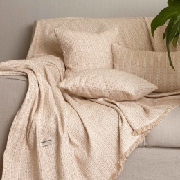 Ριχτάρι Onia Beige-Ecru Aslanis Home Πολυθρόνα 180x180cm Βαμβάκι-Polycotton