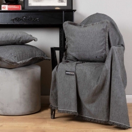 Ριχτάρι Plain 4 Seasons Grey Aslanis Home Πολυθρόνα 180x180cm Βαμβάκι-Πολυέστερ