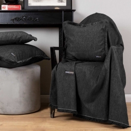 Ριχτάρι Plain 4 Seasons Black Aslanis Home Διθέσιο 180x250cm Βαμβάκι-Πολυέστερ