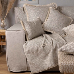 Ριχτάρι Panion Sand-Ecru Aslanis Home Διθέσιο 180x250cm Βαμβάκι-Polycotton