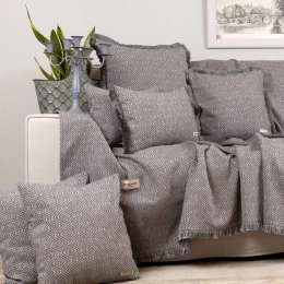 Ριχτάρι Panion Anthracite-Grey Aslanis Home Πολυθρόνα 180x180cm Βαμβάκι-Polycotton