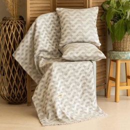 Ριχτάρι Pinovo Grey Aslanis Home Τετραθέσιο 180x350cm Βαμβάκι-Πολυέστερ