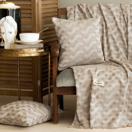 Ριχτάρι Pinovo Beige-Grey Aslanis Home Πολυθρόνα 180x180cm Βαμβάκι-Πολυέστερ