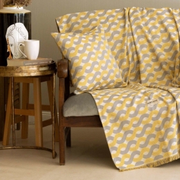 Ριχτάρι Pinovo Grey-Ocher Aslanis Home Τριθέσιο 180x300cm Βαμβάκι-Πολυέστερ