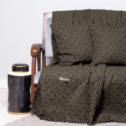 Ριχτάρι Tymfi Black-Beige Aslanis Home Διθέσιο 180x250cm Βαμβάκι-Polycotton