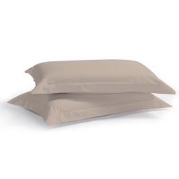 Μαξιλαροθήκες Satin Plain (Σετ 2τμχ) Beige-Ecru Aslanis Home 50Χ70 100% Βαμβακοσατέν