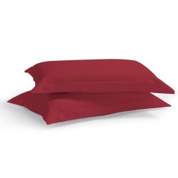 Μαξιλαροθήκες Satin Plain (Σετ 2τμχ) Bordo Aslanis Home 50Χ70 100% Βαμβακοσατέν