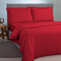 Παπλωματοθήκη Satin Plain Red Aslanis Home King Size 260x240cm 100% Βαμβακοσατέν