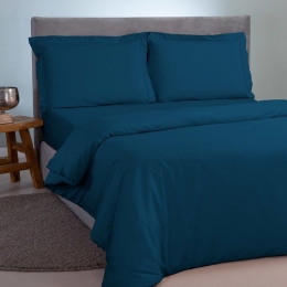 Παπλωματοθήκη Satin Plain Dark Blue Aslanis Home Ημίδιπλο 160x220cm 100% Βαμβακοσατέν