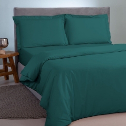 Παπλωματοθήκη Satin Plain Green Aslanis Home Υπέρδιπλο 220x240cm 100% Βαμβακοσατέν