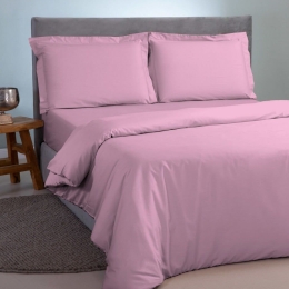 Παπλωματοθήκη Satin Plain Light Pink Aslanis Home King Size 260x240cm 100% Βαμβακοσατέν