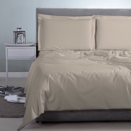 Σεντόνι Satin Plain Sand Aslanis Home King Size 260x265cm 100% Βαμβακοσατέν