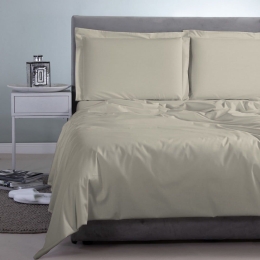 Σεντόνι Satin Plain Beige Aslanis Home King Size 260x265cm 100% Βαμβακοσατέν