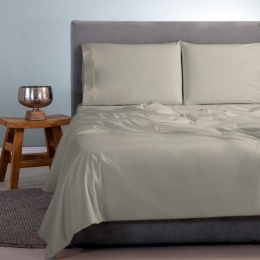 Σεντόνια Satin Plain (Σετ 3τμχ) Beige Aslanis Home Ημίδιπλο 170x270cm 100% Βαμβακοσατέν