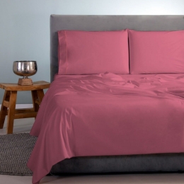 Σεντόνια Satin Plain (Σετ 3τμχ) Fucshia Aslanis Home Ημίδιπλο 170x270cm 100% Βαμβακοσατέν