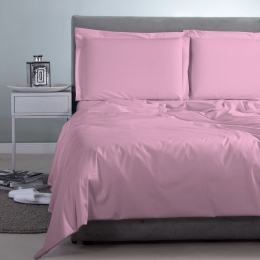 Σεντόνια Satin Plain (Σετ 4τμχ) Light Pink Aslanis Home Υπέρδιπλο 250x270cm 100% Βαμβακοσατέν