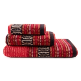 Πετσέτα Roccaraso Red Bassetti Προσώπου 50x100cm 100% Βαμβάκι