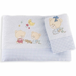 Βρεφικές Πετσέτες Σετ 2τμχ Happy Bears Ciel DimCol Σετ Πετσέτες 30x50cm 100% Βαμβάκι