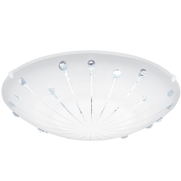 Φωτιστικό Οροφής Led Margitta 1 96113 White Eglo Μέταλλο,Γυαλί