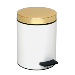 Κάδος Απορριμμάτων 5lt 05-106-003 White-Gold Pam Co Ανοξείδωτο Ατσάλι