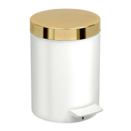 Κάδος Απορριμμάτων 5lt 05-106LE-003 Ø20xH28cm White Gold Ανοξείδωτο Ατσάλι