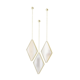 Καθρέπτες Τοίχου Dima Diamond Σετ 3τμχ 358777-221 Matte-Brass Umbra Μέταλλο