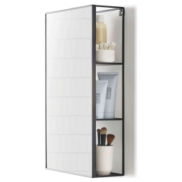 Καθρέπτης Με Ράφια Cubiko 1009654-040 Black Umbra Μέταλλο,Γυαλί