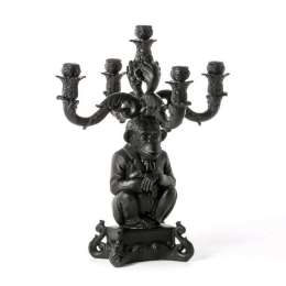 Kηροπήγιο 5 Θέσεων The Wise Chimpanzee 14870 NER 48cm Black Seletti Πολυρεσίνη