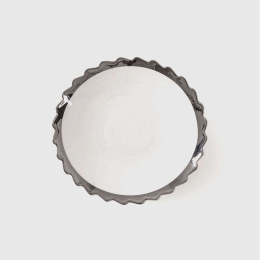 Πιάτο Γλυκού Machine 10986SIL 20x3cm White-Silver Seletti Πορσελάνη