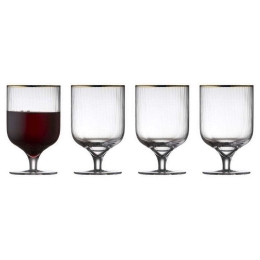 Ποτήρι Κρασιού Palermo (Σετ 4Τμχ) 12058 300ml Clear-Gold Lyngby Glass Γυαλί