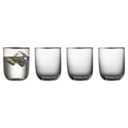 Ποτήρι Νερού Palermo (Σετ 4Τμχ) 12050 350ml Clear-Gold Lyngby Glass Γυαλί