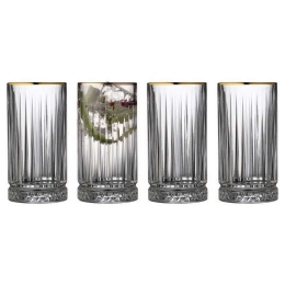 Ποτήρι Ποτού Firenze (Σετ 4Τμχ) 15565 450ml Clear-Gold Lyngby Glass Γυαλί