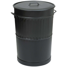 Κάδος Απορριμμάτων Retro 4868-403 Φ48x68cm 100lt Black Ατσάλι