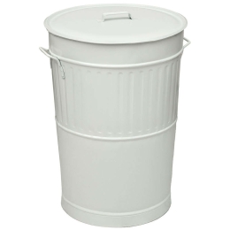 Κάδος Απορριμμάτων Retro 4868-033 Φ48x68cm 100lt White Ατσάλι