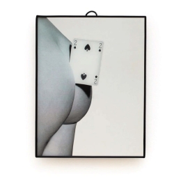 Καθρέπτης Two Of Spades 17101 17,5x23cm Black-White Seletti Πλαστικό, Γυαλί