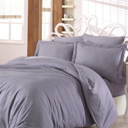 Σεντόνια Next 3194 Satin Stripe (Σετ 4τμχ) Grey Nexttoo Υπέρδιπλο 240x260cm 100% Βαμβάκι