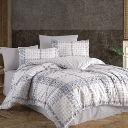 Σεντόνια Next 3198 (Σετ 4τμχ) Grey Nexttoo Υπέρδιπλο 100% Βαμβάκι