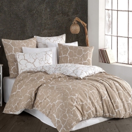 Σεντόνια Next 3197 (Σετ 4τμχ) Beige Nexttoo Υπέρδιπλο 100% Βαμβάκι