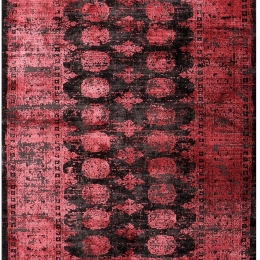 Σετ Χαλιά Κρεβατοκάμαρας 3Τμχ. Karma 00164-910 Red-Black Merinos ΣΕΤ (2 70x150 & 70x230) Heatset - Polyester
