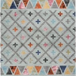 Σετ Χαλιά Κρεβατοκάμαρας 3Τμχ. Palmas 37930-132 Blue-Multi Merinos SET(2 67X150&67X230) Frise