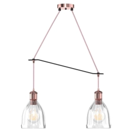 Φωτιστικό Οροφής - Ράγα DD-GL-0539-2R 2xΕ27 40W 45x14x80cm Copper Aidonitsa