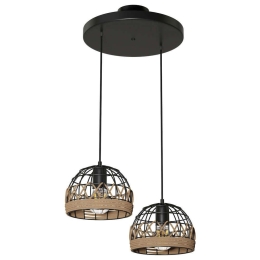 Φωτιστικό Οροφής MEC-1493F2BLACK 2xΕ27 40W Φ30cm 92cm Black Aidonitsa