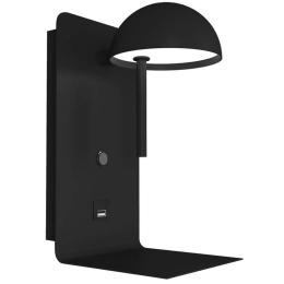 Φωτιστικό Τοίχου - Απλίκα Με Usb DB-LM-0022 12x16,5x22,5cm Led 330lm 3W 3000K Black Aidonitsa