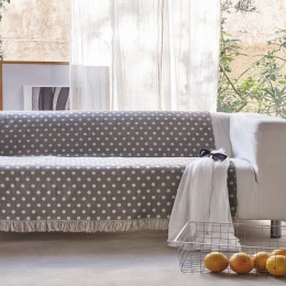 Ριχτάρι Zoe 22 Light Grey-Ecru Kentia Πολυθρόνα 170x180cm Βαμβάκι-Πολυέστερ