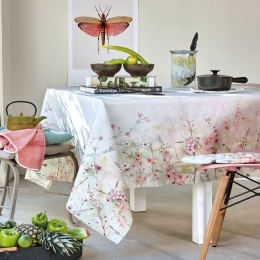 Τραπεζομάντηλο Ivy Ecru-Pink-Green Kentia 160X160 160x160cm 100% Βαμβάκι
