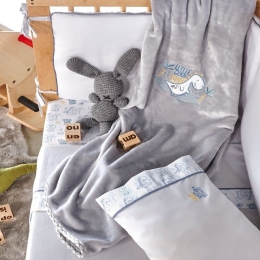 Κουβέρτα Βρεφική Velour Fleece Yossi Baby Grey Kentia Κούνιας 100x140cm Πολυέστερ