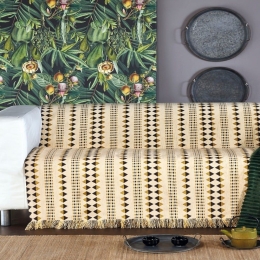 Ριχτάρι Edgar 25 Golden Yellow-Brown Kentia Τετραθέσιο 180x340cm Βαμβάκι-Ακρυλικό