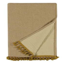 Κουβέρτα Greta 41 Ochre-Warm Yellow Kentia Υπέρδιπλo 220x240cm 100% Βαμβάκι