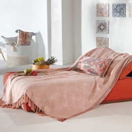 Ριχτάρι Elsa 18 Salmon Pink Kentia Πολυθρόνα 130x170cm 100% Βαμβάκι